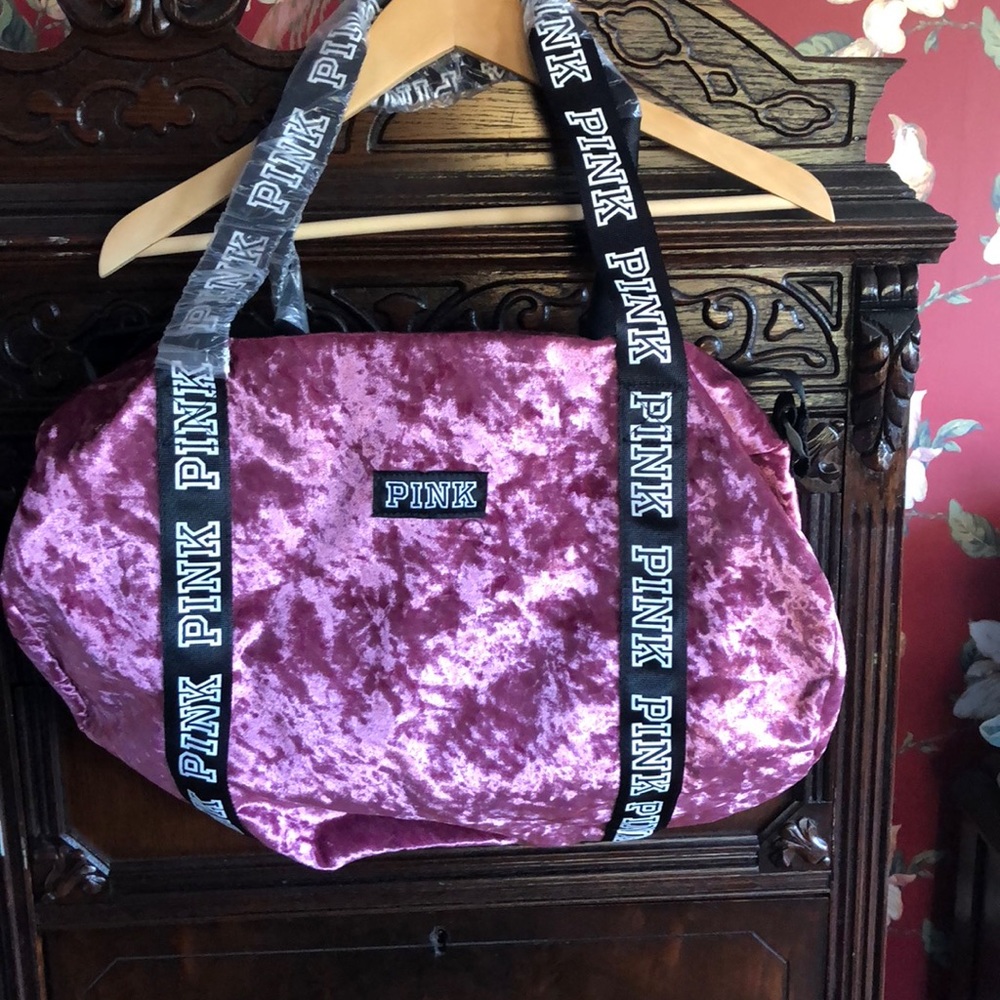Victoria’s Secret PINK velour crushed velvet Tote
